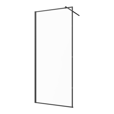 Kabina walk-in szkło w ramie czarnej profil czarny