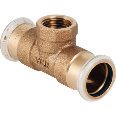 Trójnik GEBERIT Mapress Kupfer FKM przejściowy 90' miedź 15 mm x 1/2'' x 15 mm (mufa zaciskowa x GW x mufa zaciskowa)