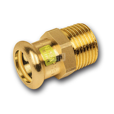 Nypel SANHA Press Gas, miedź, 22 mm x 1'' (zw x GZ)