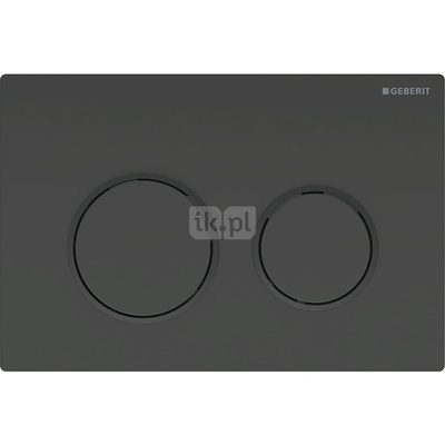 Przycisk uruchamiający Geberit Omega20, przedni/górny, czarny-czarny mat-czarny, prostokątny