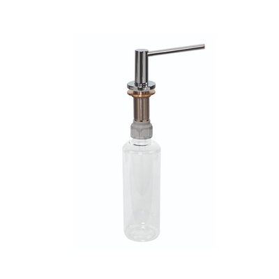 Dozownik do płynów mocowany w blacie, zlewozmywaku lub umywalce, Element dozujący mosiądz CHROM