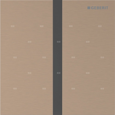 Elektroniczny zawór spłukujący Geberit do pisuaru, zasilanie 230V, Typ 40, stal czerwone złoto, prostokątny