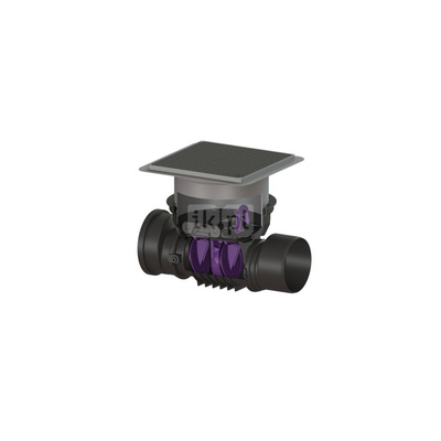 Zawór zwrotny (zasuwa burzowa) Staufix DN 200 z pokrywą czarną z dwoma klapami z tworzywa