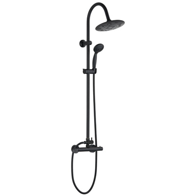 Deszczownia z baterią termostatyczną slim GRACJA czarny