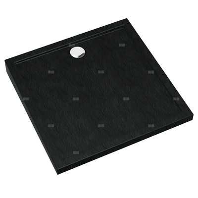 Schedpol Brodzik akrylowy Standard Plus Caspar New Black Stone 90x90x4,5 cm, kwadratowy