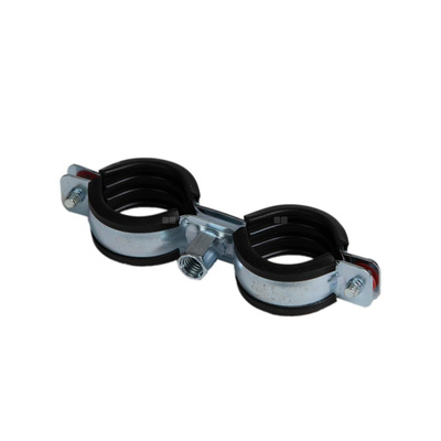 QIK Zestaw - Uchwyt classic podwójny fi 20-23mm 1/2" M8/M10 (śruba dwugwintowa M8x80, kołek nylonowy)