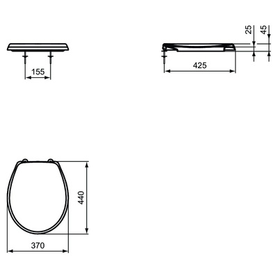 CONTOUR 21 Deska sedesowa, zawiasy metalowe