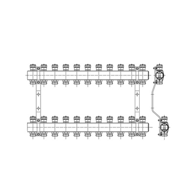 PHA-109A 5-obwodowy PN10 Rozdzielacz CuZn