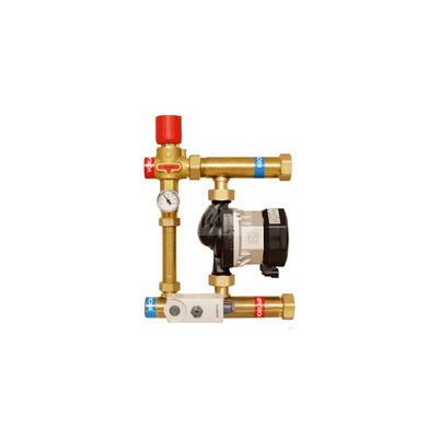 Mieszaczowa grupa pompowa do 15KW, możliwy montaż prawo i lewnostronnie, rozstaw 210(212)mm 1" bez pompy (130mm) ISOTHERM 30-50 w/o pump