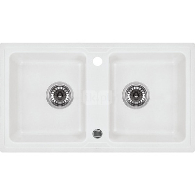 Zlew. zorba alabaster granit 2k b/o 780x435x180, 3,5" + osprzęt space-saver