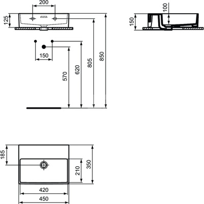 EXTRA UMYWALKA 45X35 OF NTH WHT