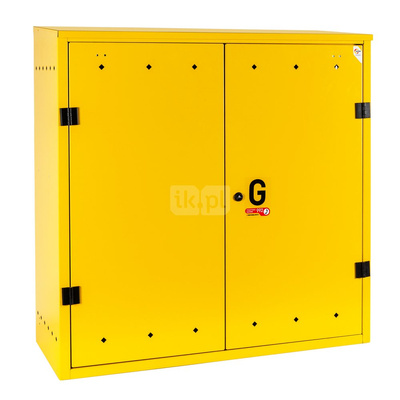 Skrzynka gazowa, 1000x1000x400, naścienna, metalowa, ze skośnym daszkiem - żółta