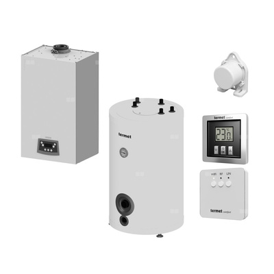 Pakiet: KOCIOŁ ECOCONDENS NEX 28 + ZASOBNIK SG PLUS 140 + SYSTEM COMFORT + CZUJNIK TEMP. ZEWN.