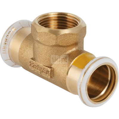 Trójnik GEBERIT Mapress Kupfer Gas przejściowy, do gazu mosiądz 28 mm x 3/4'' x 28 mm (mufa zaciskowa x GW x mufa zaciskowa)