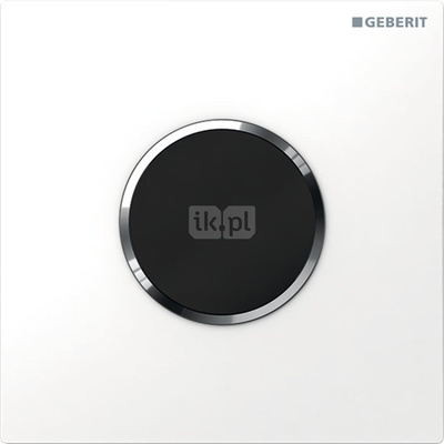 Elektroniczny zawór spłukujący Geberit do pisuaru, zasilanie bateryjne, Typ 10, biały-chrom bł., okrągły