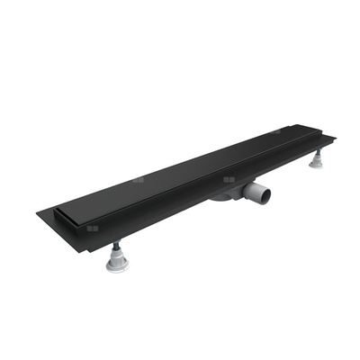 Odpływ liniowy Base-Low Black 100x8x7 cm z maskownicą Black Steel