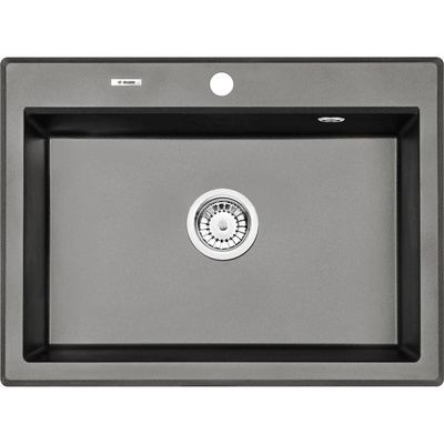 Zlew. eridan antracyt metalik granit 1k 700x520x210, 3,5" + osprzęt space-saver click
