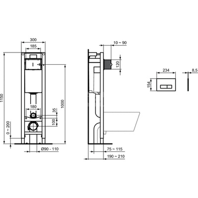 ECO STELAŻ PODTYNK. OLEAS M2 Z PRZYCISK.