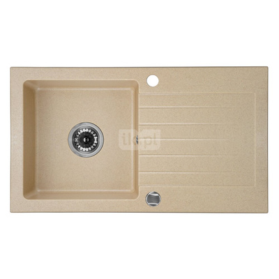 Zlew. zorba piaskowy granit 1k z/o 760x440x160, 3,5" + osprzęt space-saver