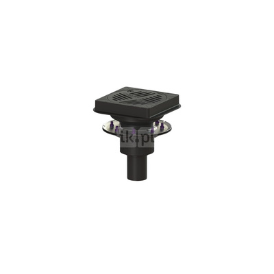 Wpust KESSEL Ecoguss z 1 przyłączem DN 70, odpływ pionowy, kratka 234x234mm tworzywo sztuczne