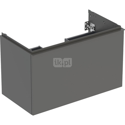 Szafka pod umywalkę Geberit Acanto, z szufladą i szufladą wewnętrzną: Szerokość umywalki=90cm, Korpus i front: lava / lakierowany matowy, Uchwyt: lava / malowany proszkowo, matowy