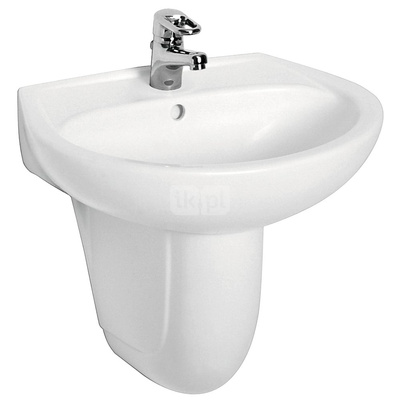 Umywalka Koło Idol, B55cm, H18cm, T43cm, bez otworu na baterię, z przelewem