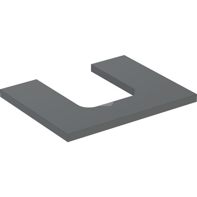Blat pod umywalkę Geberit ONE z wycięciem, do umywalki nablatowej w kształcie misy: B=59.8cm, Lava, Lakierowany matowy, Przekrój=Na środku