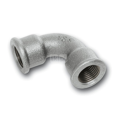 Łuk 90' SANHA 1A#, żeliwo (cynk/nikiel) (ocynk), 2'' (GW x GZ)