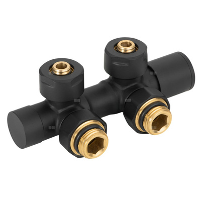 Zestaw do dolnego podłączenia czarny typu duoplex, nietermostatyczny PROV