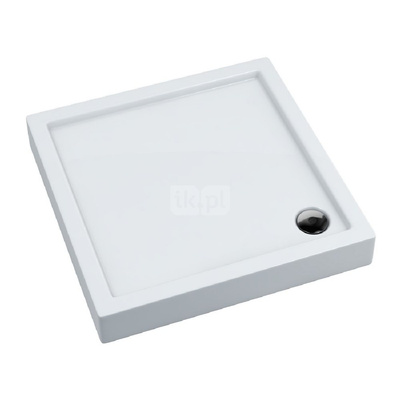 Brodzik akrylowy zintegrowany z nośnikiem Stabilsound Plus® oraz obudową akrylową przeciągniętą do podłogi Competia 100x100x14 cm, kwadratowy