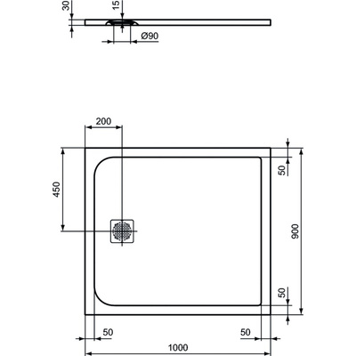 ULTRAFLAT S BRODZIK 100X90 PURE WH