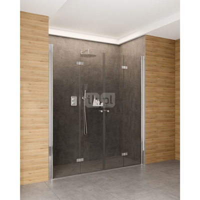 Drzwi składane kerria plus chrom 80 cm z powłoką, szkło totalwhite