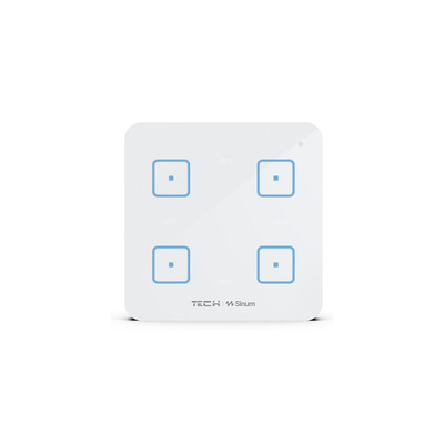 Włącznik czteropolowy Single WS-04, komunikacja bezprzewodowa TECH WTP, kolor Biały