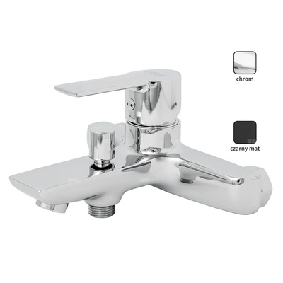 84403 Bateria WEGA wannowa naścienna czarny mat bez akces. głowica 35