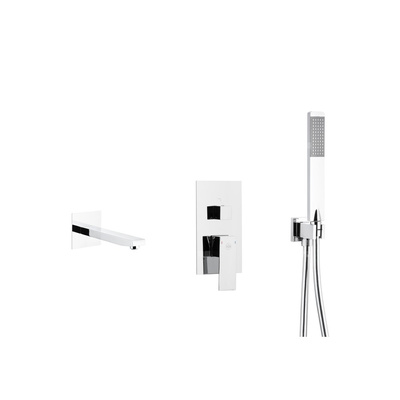 LOGON zestaw wannowy podtynkowy z baterią 3 funkcyjną, chrom