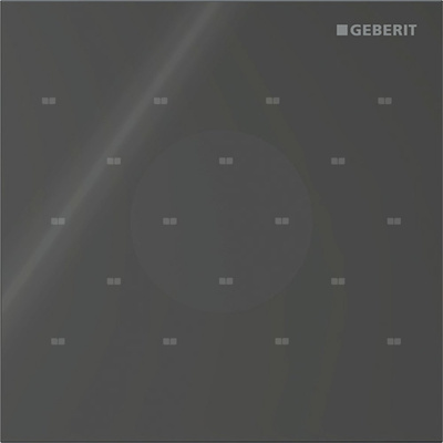 Elektroniczny zawór spłukujący Geberit do pisuaru, zasilanie 230V, Typ 40, szkło czarne, okrągły