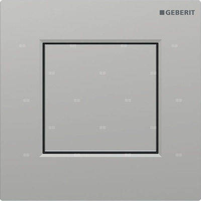 Przycisk uruchamiający Geberit typ 01 do systemu spłukiwania pisuarów z pneumatycznym uruchamianiem spłukiwania, kwadratowy: Chrom matowy / Z powłoką easy-to-clean