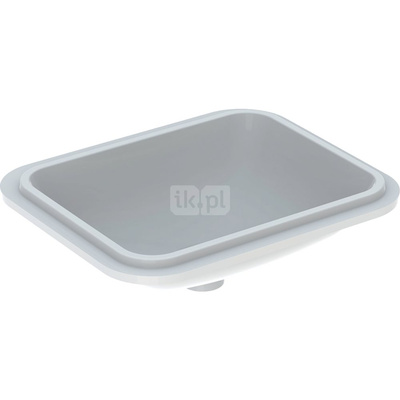 Umywalka GEBERIT Variform prostokątna, biała / KeraTect, 530mm, bez otworu na baterię, bez odpływu przelewowego, bez półki