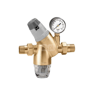 Regulator ciśnienia CALEFFI 5351 mosiądz, GZ 1/2'', 25 bar z manometrem
