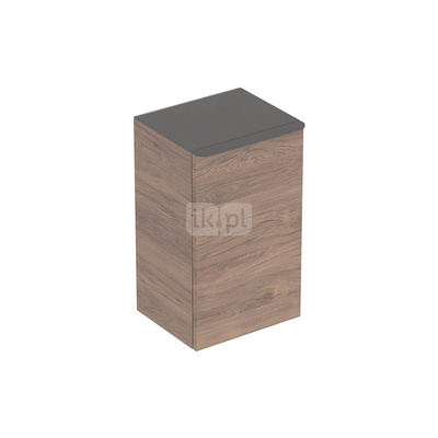 Geberit Smyle Square Szafka boczna, B36cm, H60cm, T32.6cm, z jednymi drzwiami, z zawiasem po lewej stronie, Orzech włoski hickory