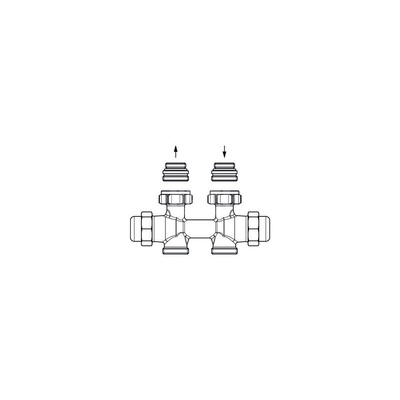 Multilex FQ, podwójne przyłącze grzejnikowe z funkcją automatycznego równoważenia, G 1/2 GZ x G 3/4 GZ, proste