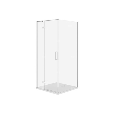 SET C510 KABINA CITY LEWA CHROM 90X90X195+TAKO SLIM BIAŁY MAT WIR