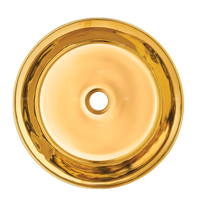 Umywalka nablatowa KOS czarno/złoty połysk