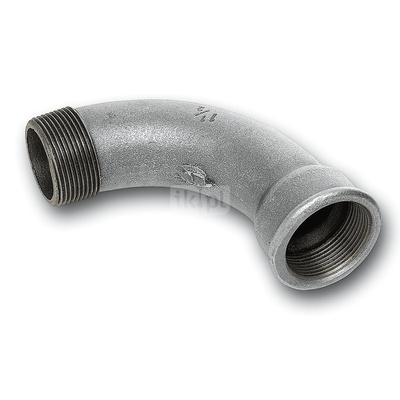 Łuk 90' SANHA 1#, żeliwo (cynk/nikiel) (ocynk), 2 1/2'' (GW x GZ)