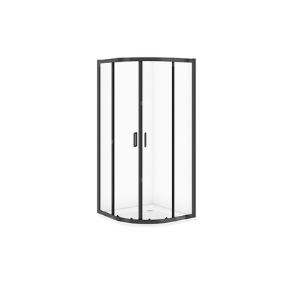 SET C706 KABINA ARTECO CZARNA PÓŁOKRĄGŁA 90X90X190 + BR TAKO 90X4 WIR