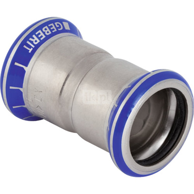 Mufa GEBERIT Mapress Edelstahl, stal nierdzewna, 35 mm (mufa zaprasowywana x mufa zaprasowywana), (głębokość: 5 mm) z uszczelką