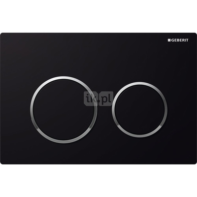 Przycisk uruchamiający Geberit Omega20, przedni/górny, czarny-chrom bł.-czarny, prostokątny