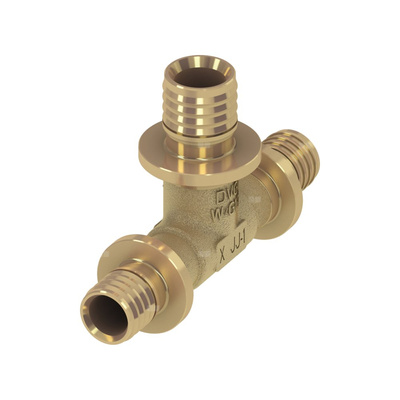 Trójnik TECE flex redukcja 90' mosiądz 25 mm x 25 mm x 16 mm (końcówka wtykowa x końcówka wtykowa x końcówka wtykowa)