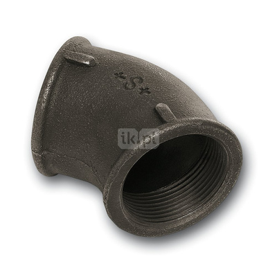 Kolano 45' SANHA 120#, żeliwo (czarny), 2'' (GW)