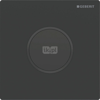Elektroniczny zawór spłukujący Geberit do pisuaru, zasilanie 230V, Typ 10, czarny mat, easy-to-clean, okrągły